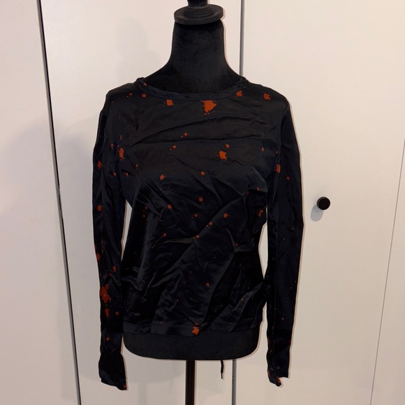 Alexander Wang Tops - Black and Orange Splatter Shirt
